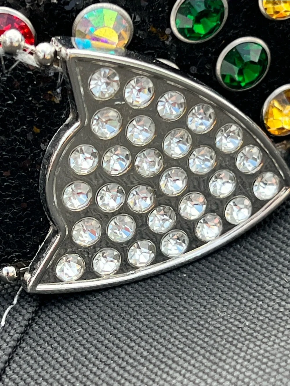 Y2K MURAKAMI FLOWER SILVER RHINESTONE GLITTER STUDDED BB BELT *1 Rhinestone Miss
